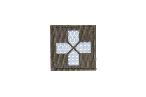 Reflexní nášivka MED Cross - Ranger Green