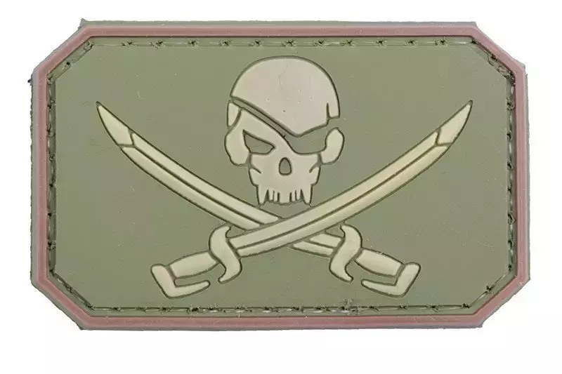 Naszywka 3D – Pirate Skull - olive
