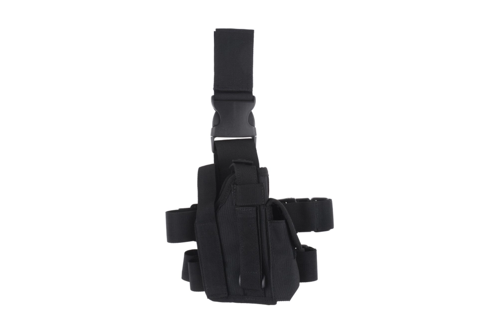 Holster pochette de cuisse avec pochette pour chargeur - noir