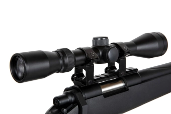 Replika odstřelovací pušky Specna Arms SA-S12 EDGE™ s optikou a dvojnožkou černá