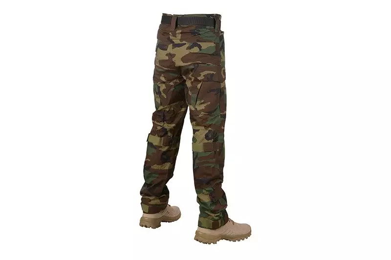 Kalhoty Combat Uniforma s chrániči kolen - woodland