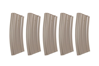 Sada 5 kovových zásobníků se skutečným uzávěrem na 30 kuliček Specna Arms Flat Dark Earth