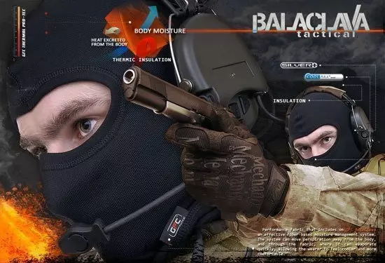 Pasamontañas termoactivo COOLMAX - NEGRO