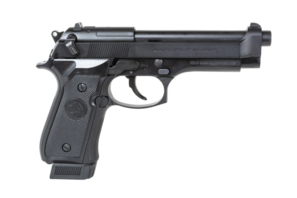 Pistola ICS BLE-BM9 Dual Power airsoft Negra (con cargador de CO2)