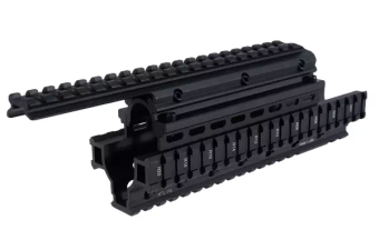 Zespół szyn RIS Quad Rail do strzelb Saiga 12 - czarny