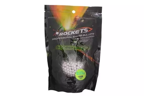 Bolas biodegradables 0.23g Rockets Professional 1000 uds
