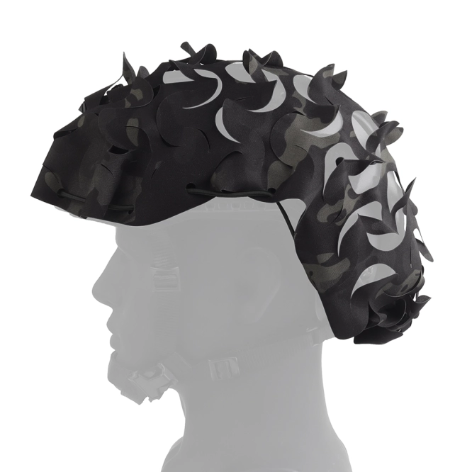 Univerzální maskování na helmu Wosport Laser Cut Cover MC Black