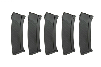 Set of 5 S-Mag Mid-cap magazines for 175 rounds for the J series - Black
