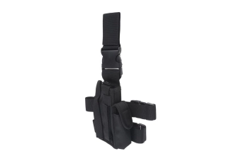 Holster pochette de cuisse avec pochette pour chargeur - noir