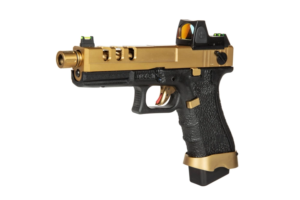 EU18 Pistol Replica with BDS Red Dot - Vented Gold
