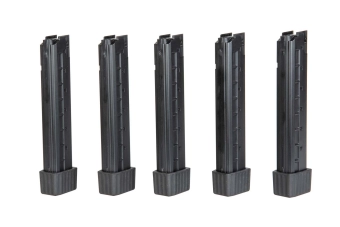 Set of 5 mid-cap, 110-pellet magazines for APC9 airsoft submachine guns