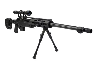 MB4411D sniper rifle replica with scope and bipod - black