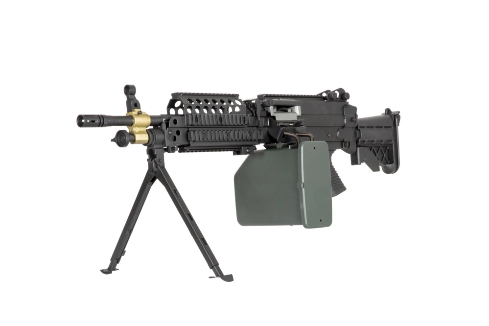 Ametralladora de airsoft H.M.G. MK46 - negro