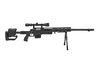 MB4411D sniper rifle replica with scope and bipod - black