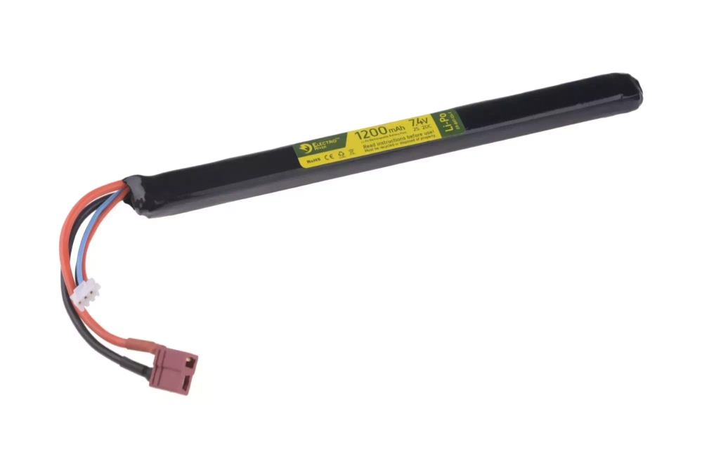 LiPo 7,4V 1200mAh 20/40C; pod pokrywę replik AK -T-Connect (Deans)
