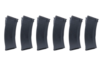 Sada 6 středních zásobníků SRC pro airsoftové zbraně AK na 100 nábojů Black + Speedloader
