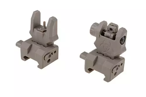 Biohazard Set of Flip-Up Iron Sights – Dark Earth