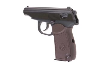 Suppressed MK Pistol Replica - Black/Brown Grip