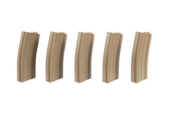 Set de 5 cargadores mid-cap 100 bolas para réplicas M4/M16 - tan