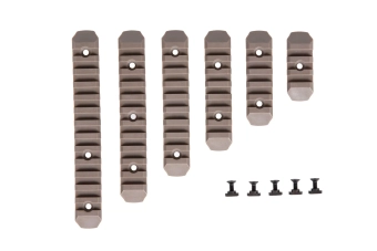 Jeu de 6 rails RIS en polymère pour M-LOK Tan