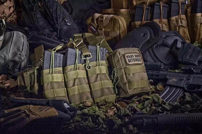 Potrójna ładownica Open I na magazynki AK/M4/G36 - ranger green