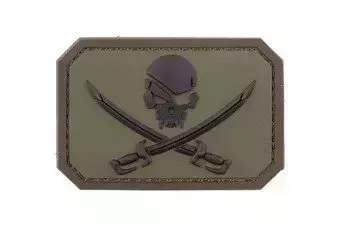 Pirate Skull PVC Patch - Forest