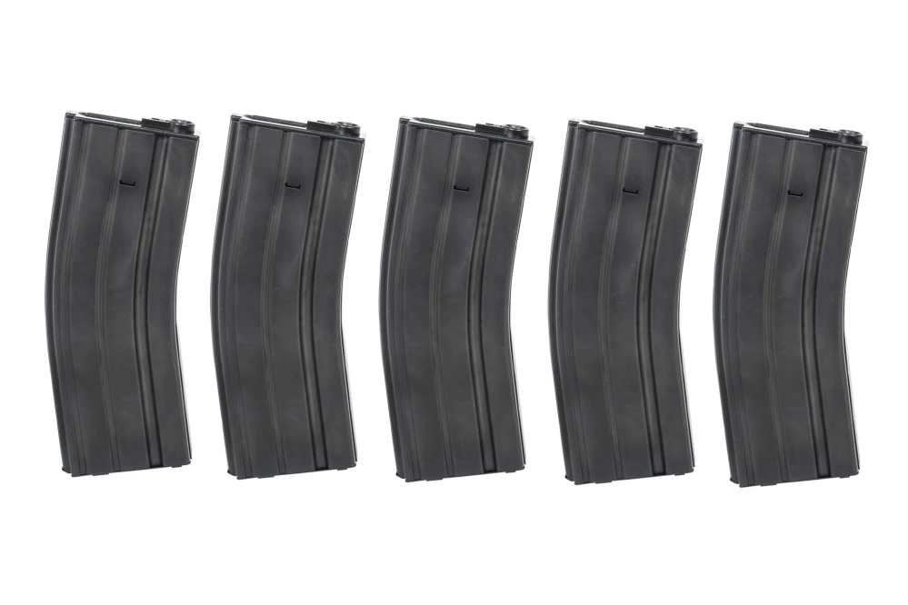 Hi-Cap 350-ball Arcturus EMM M4/M16 Rueda Metálica (QPQ) Juego de 5 cargadores Negro