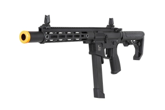 airsoft Specna Arms SA-FX02 Ametralladora FLEX™ HAL ETU Negra con dispositivo de descarga naranja