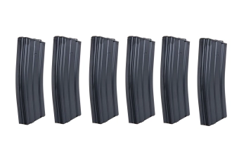 Juego de 6 cargadores SRC Low-Cap para réplicass de M4 de 70 cartuchos Negro
