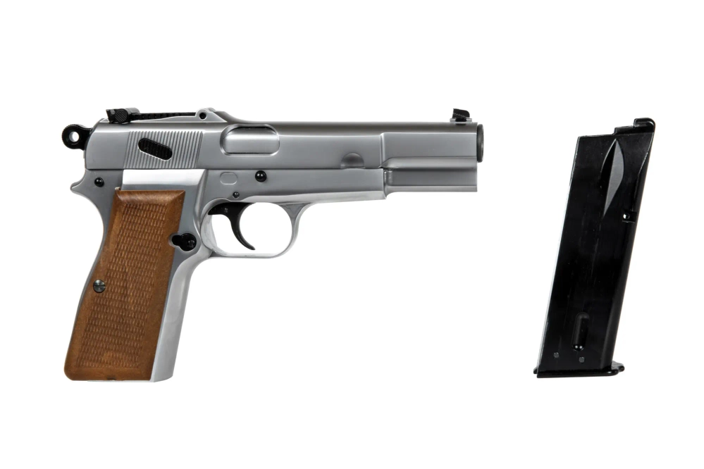 Pistola de airsoft Browning Hi Power MK III - Plata