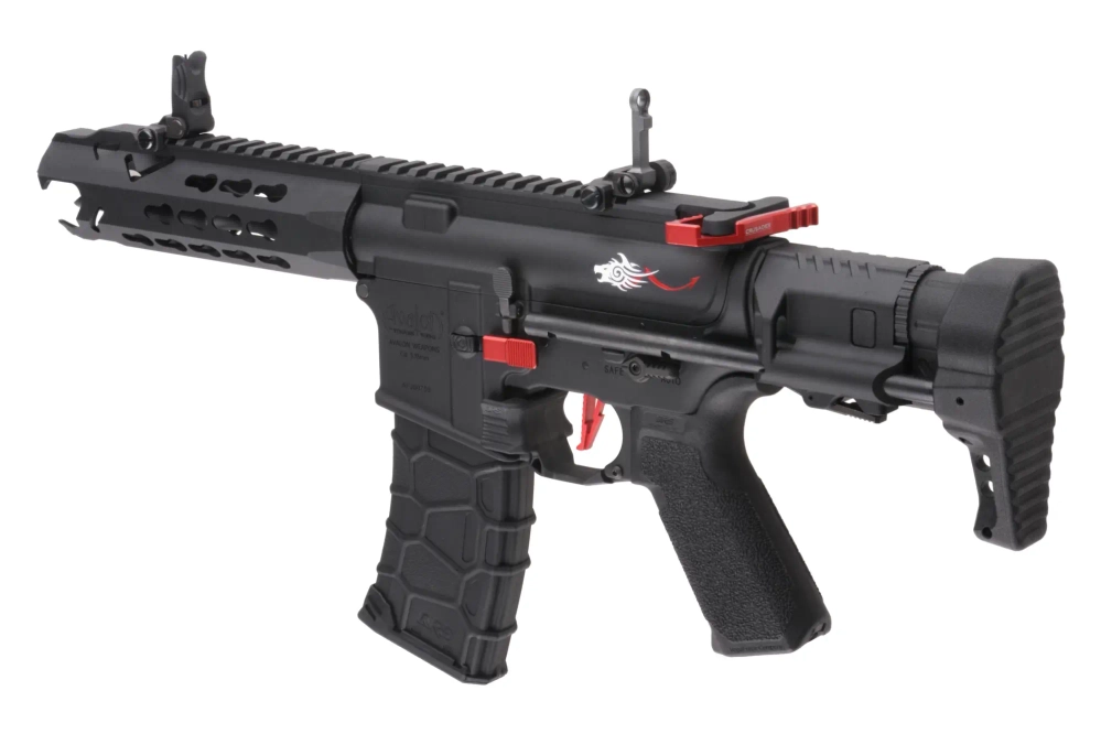Replika karabinka Avalon Leopard CQB - Black/Red