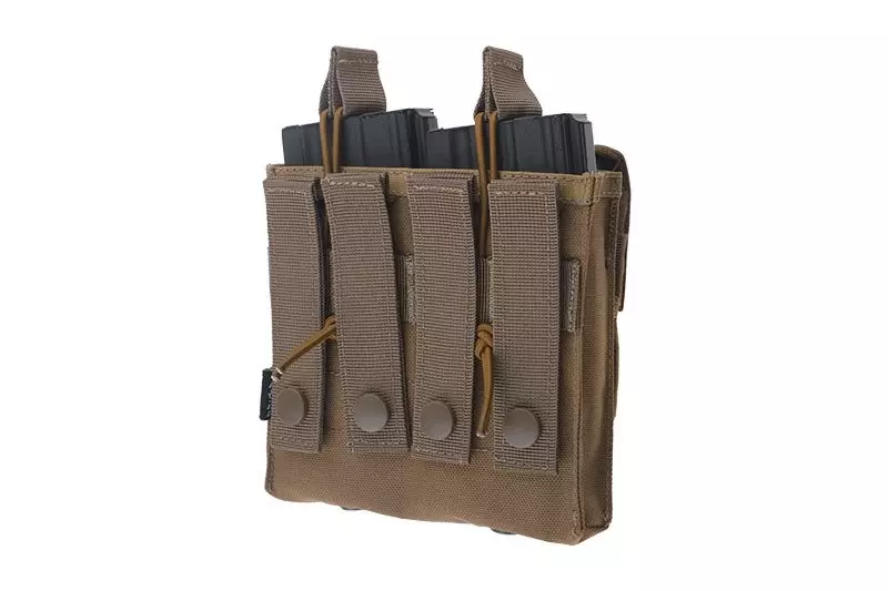 Double Open Top 2+2 Pouch - Tan
