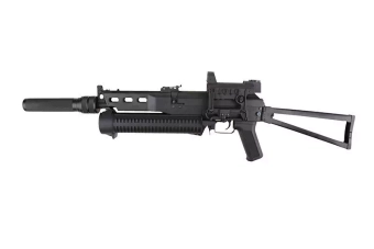 Airsoft samopal PP-19 Bizon s tlumičem a kolimátor