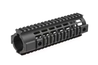 RIS Quad Rail Freefloat Carbine Length Aluminium Handguard - Black