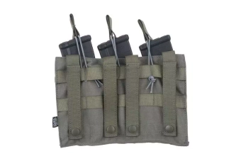 Triple OPEN Pouch for AK Magazines - Ranger Green