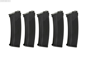 Set of 5 S-Mag Mid-cap magazines for 175 rounds for the J series - Black