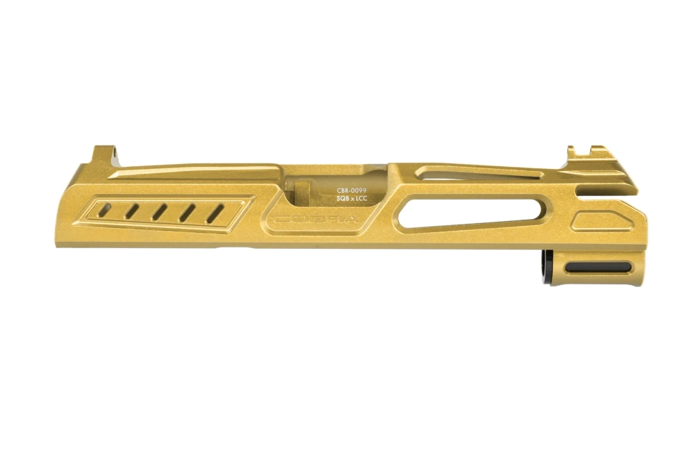 LA Capa Customs x SpeedQB COBRA hliníkový zámek pro airsoftové zbraně TM Hi-Capa 4.3 Gold