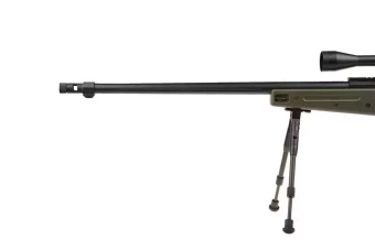 Fusil airsoft fusil de sniper MB4409D - avec lunette et bipied - vert olive
