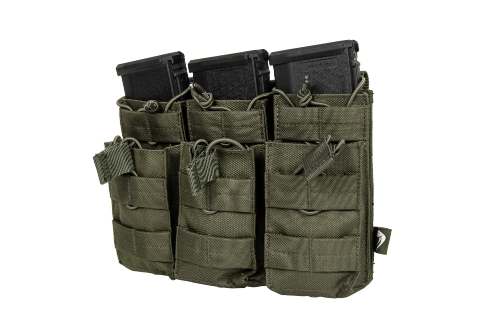 Poche triple pour 6 chargeurs de type M4/M16 – vert olive