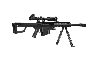 Replika karabinu  Barret® M82A1 CQB z lunetą i dwójnogiem - czarna
