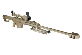 SW-02A sniper rifle replica with scope and bipod - tan