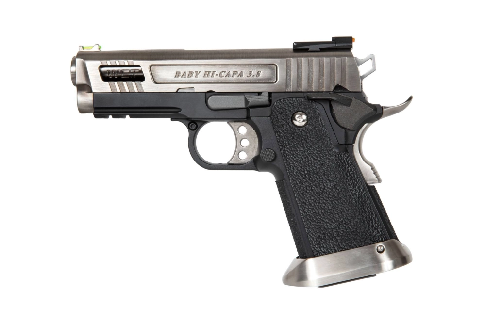 Pistola de airsoft Hi-capun Velociraptor" de 3,8 fuerzas (Full Auto) - Plata"