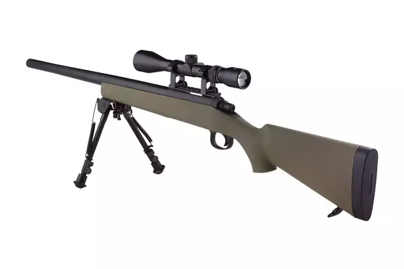 Réplique de fusil de précision SW-10 avec lunette et bipied (Upgraded) - tan 