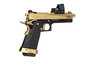 Pistola de airsoft Hi-capa 5.1 Split Slide - Negro/Oro (con red dotBDS)