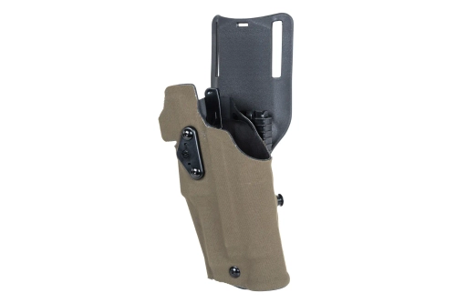 Wosport GB-87 holster met adapter en flipper (linkshandige versie) Olijfje