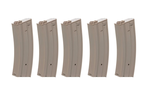 Set van 5 metalen magazijnen met echte kap 30 kogels Specna Arms Flat Dark Earth