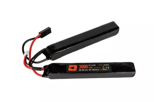 LiPo batterij 3000mah 7,4v 20c - tweeledig
