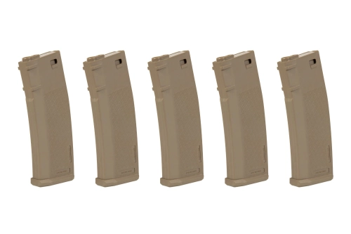 Set of 5 125BBs S-Mag Mid-Cap magazines - tan